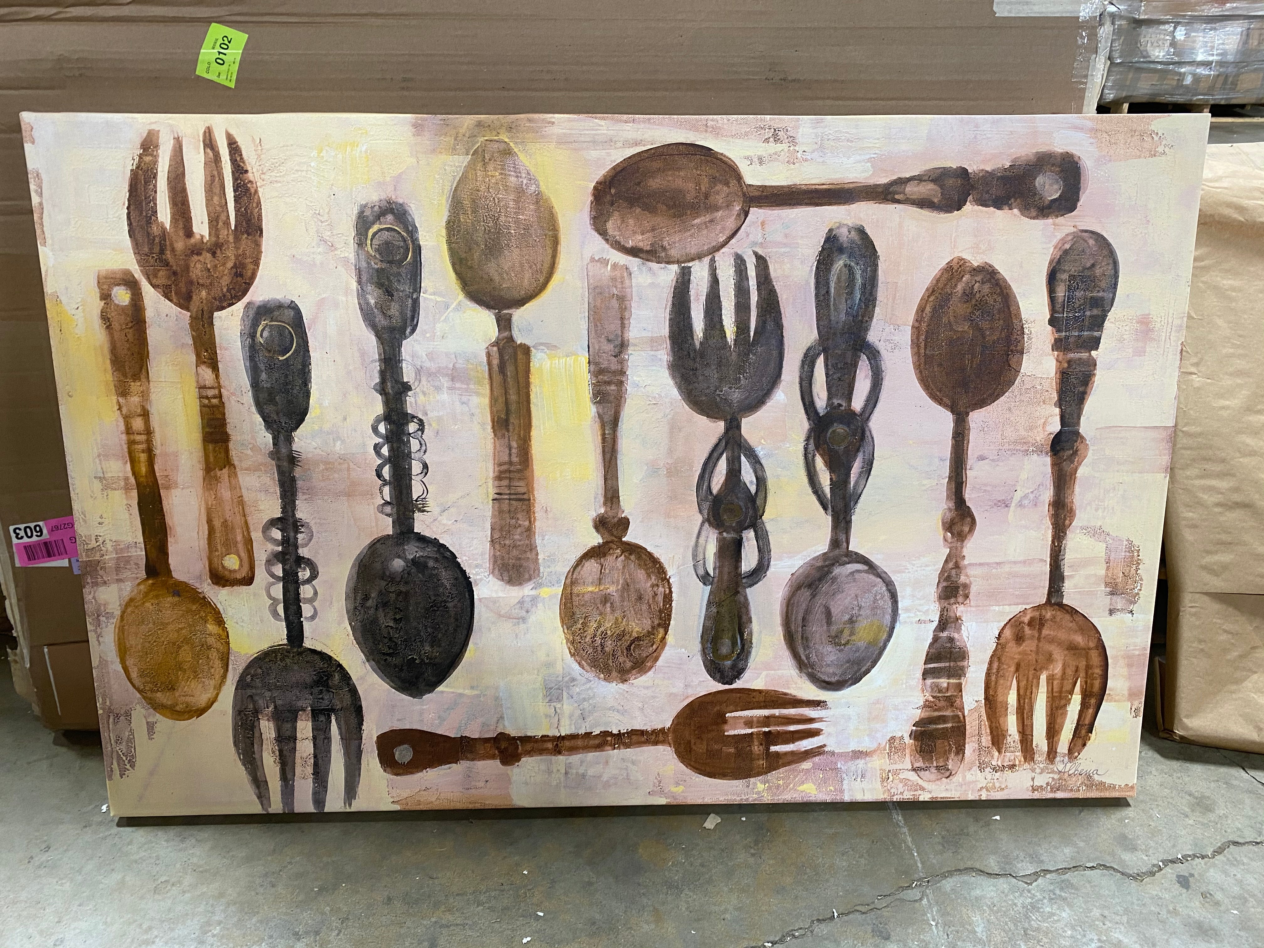 'Spoons and Forks' Print on Wrapped Canvas  #SA741