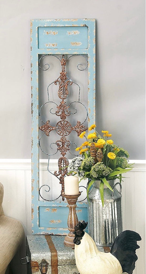 (Set of 2) Wood Metal Wall Panel CG768