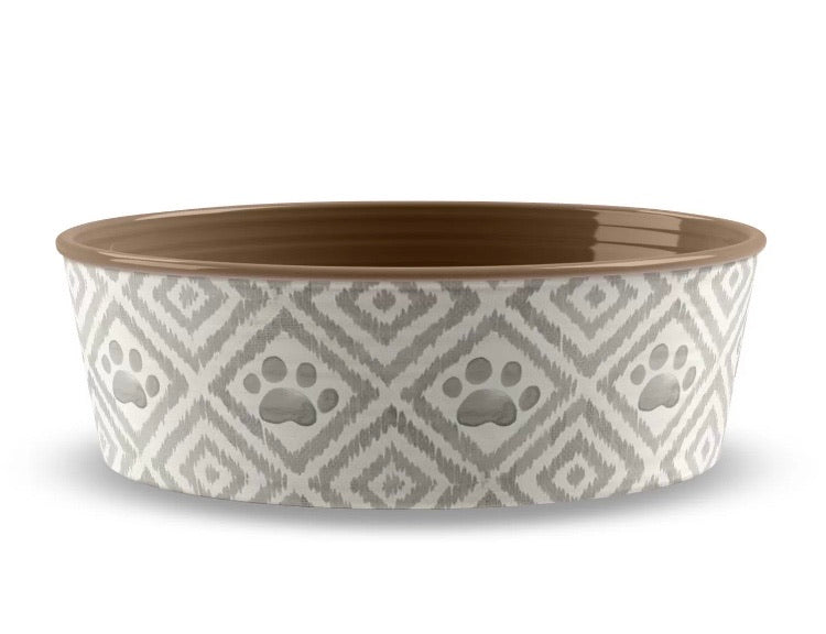 Beatrice Paw Ikat Melamine Pet Bowl CG1864