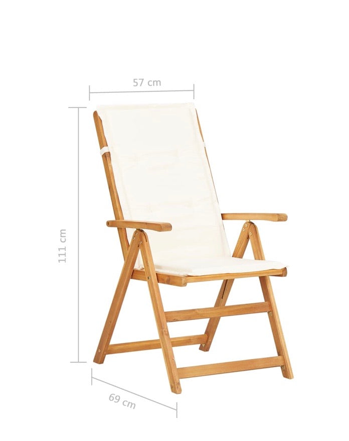 (Set of 2) Reclining Acacia Wood Garden Chairs CG1481