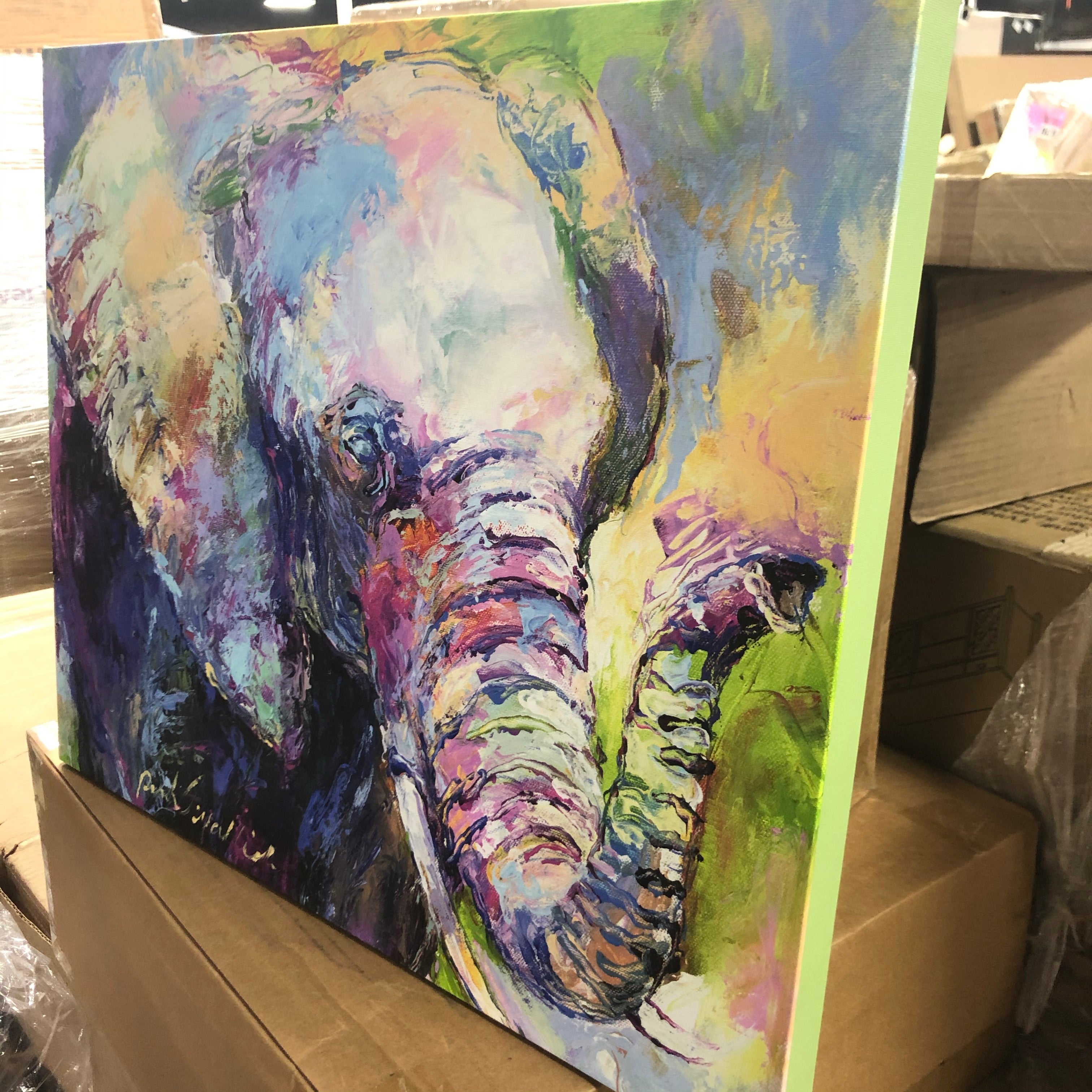 20"x24" Elephant Print on Canvas