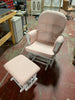 Erikson Glider and Ottoman, Pink & White