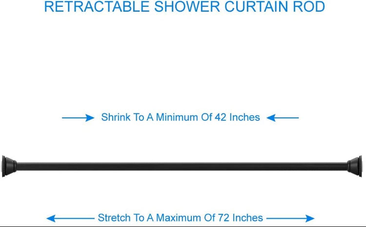 Black Shower Curtain Tension Rod Adjustable Shower Rod Black K8777