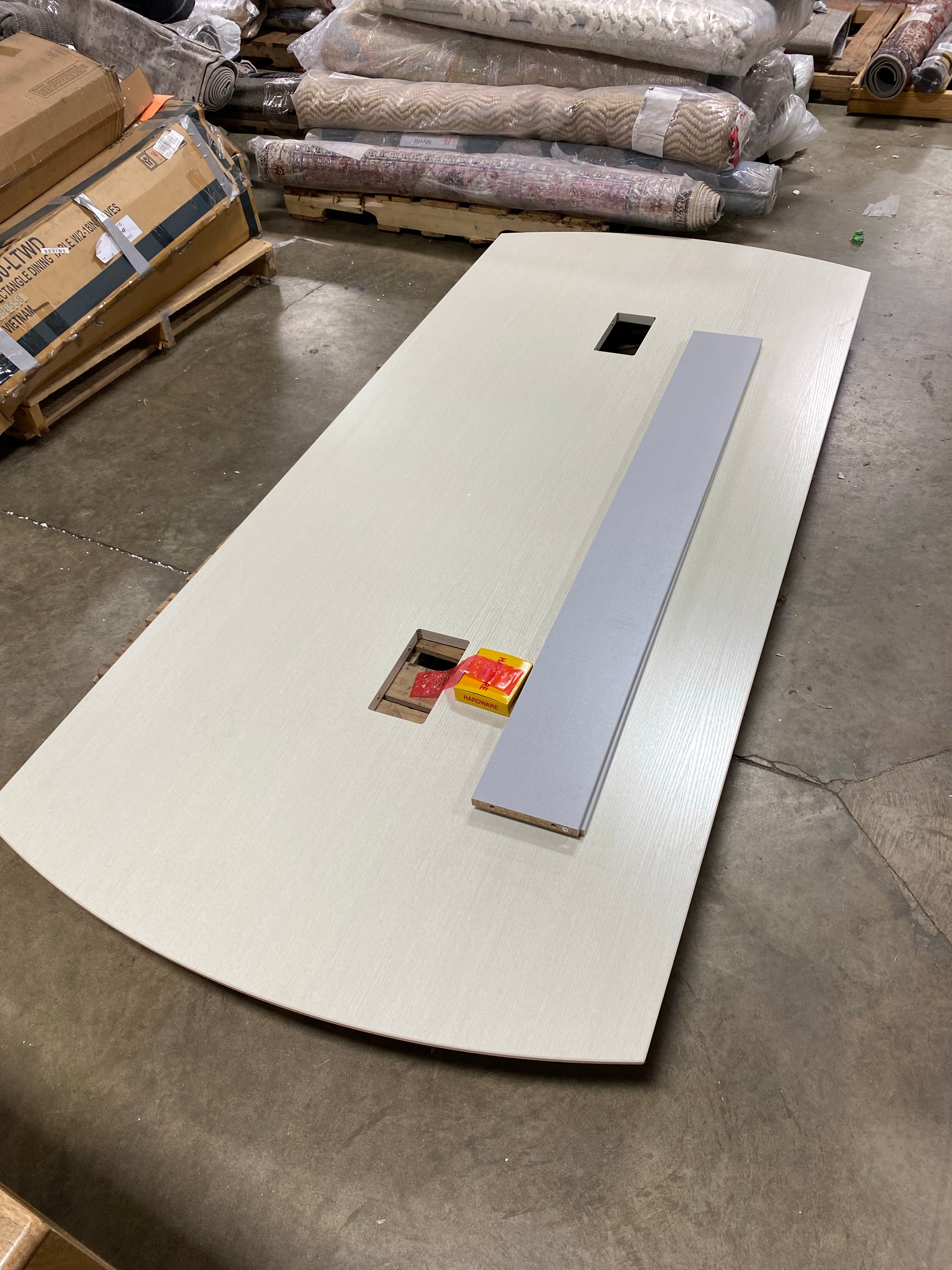 29.5" H x 96" L x 42" W Textured Sea Salt Curved End Conference Table Top ONLY SHB244