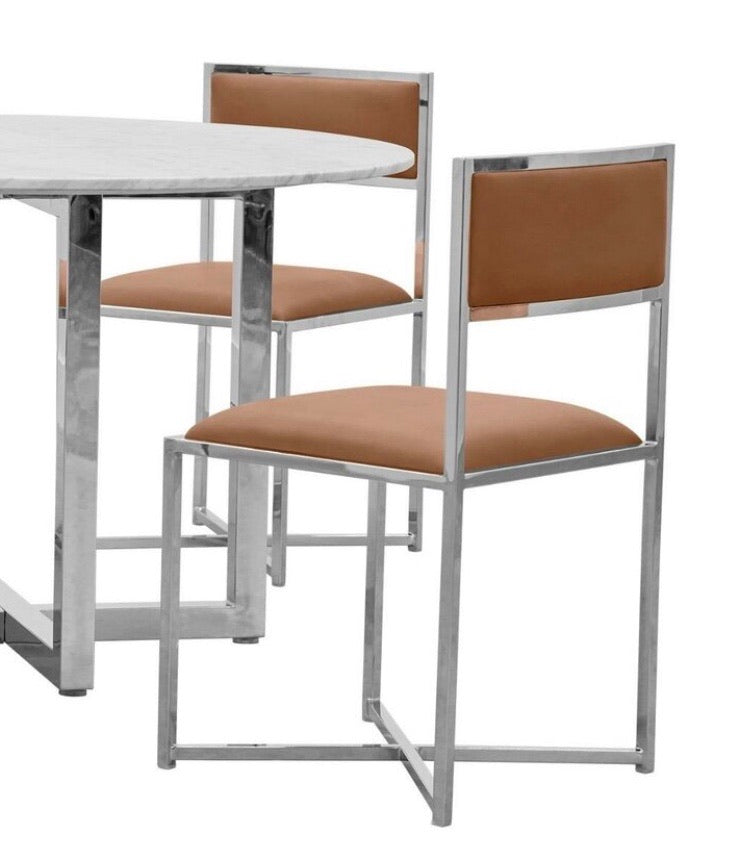 (Set of 2) Drumnacole Upholstered Side Chair in Cognac  CG1562
