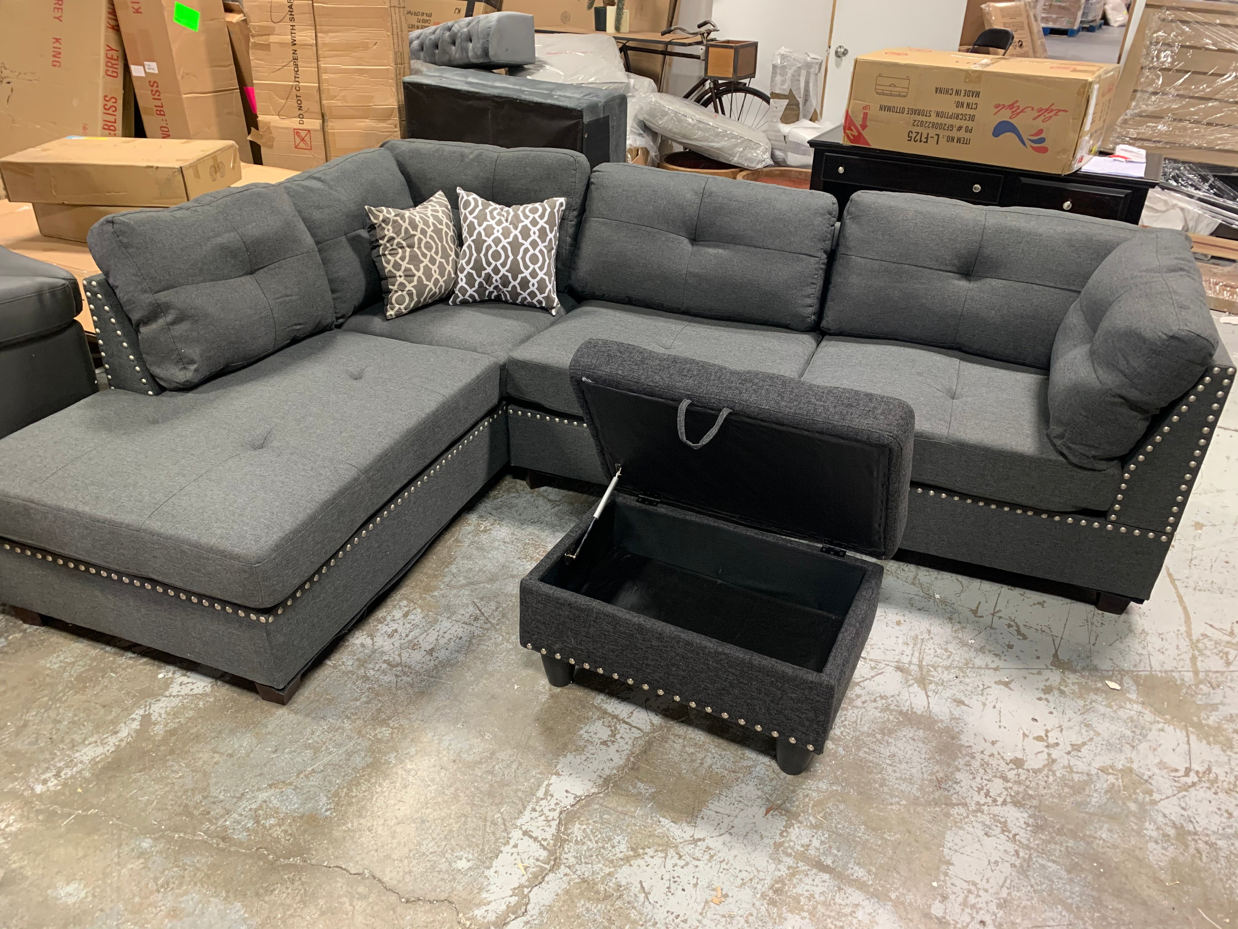 Sunnydale 105" Left Hand Facing Sectional with Ottoman