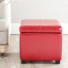 Red Faux Leather Ottoman #LX78