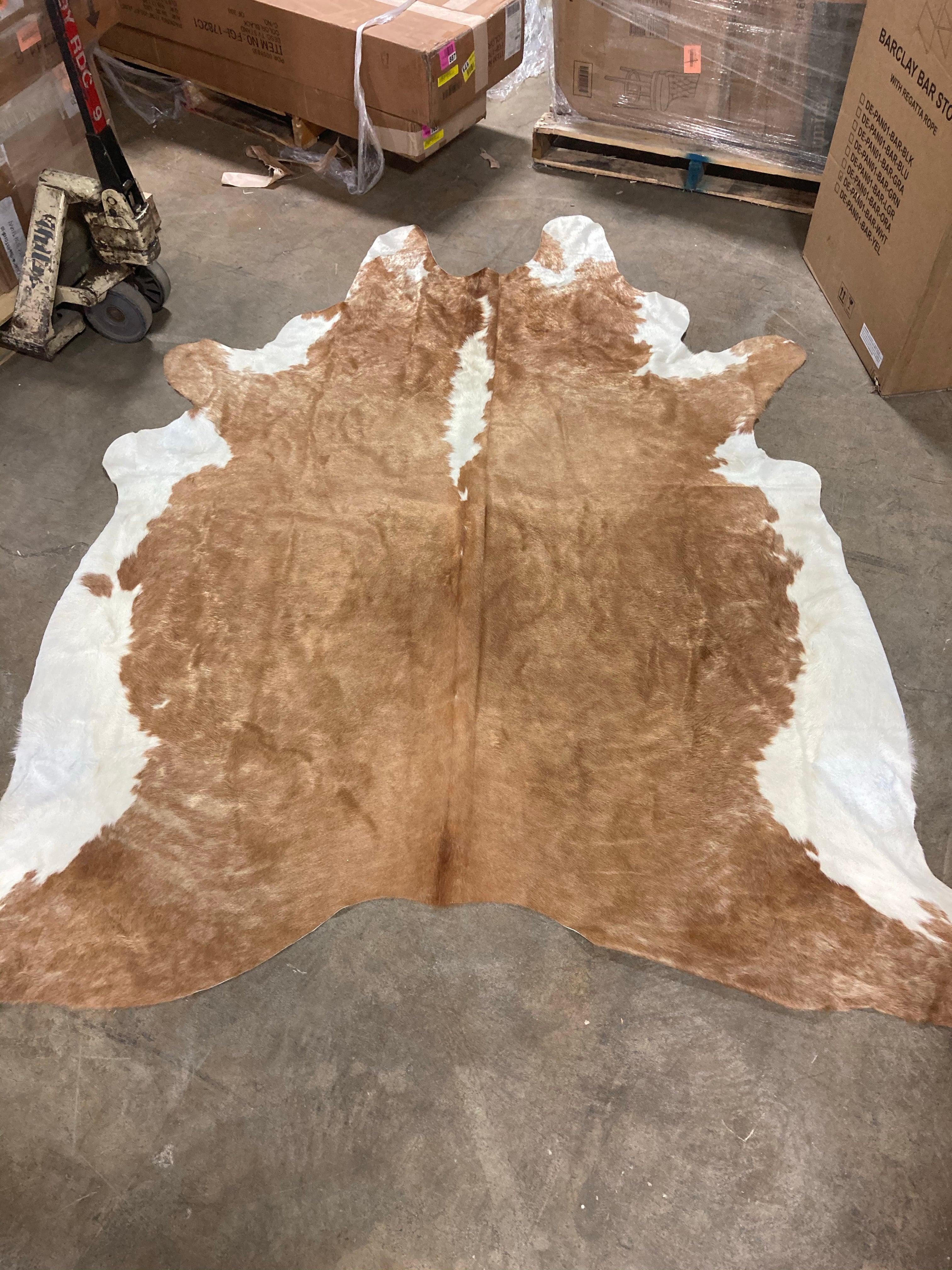 Lettie Animal Print Cowhide Tan Area Rug - 5' x 6'6" (#K2138)
