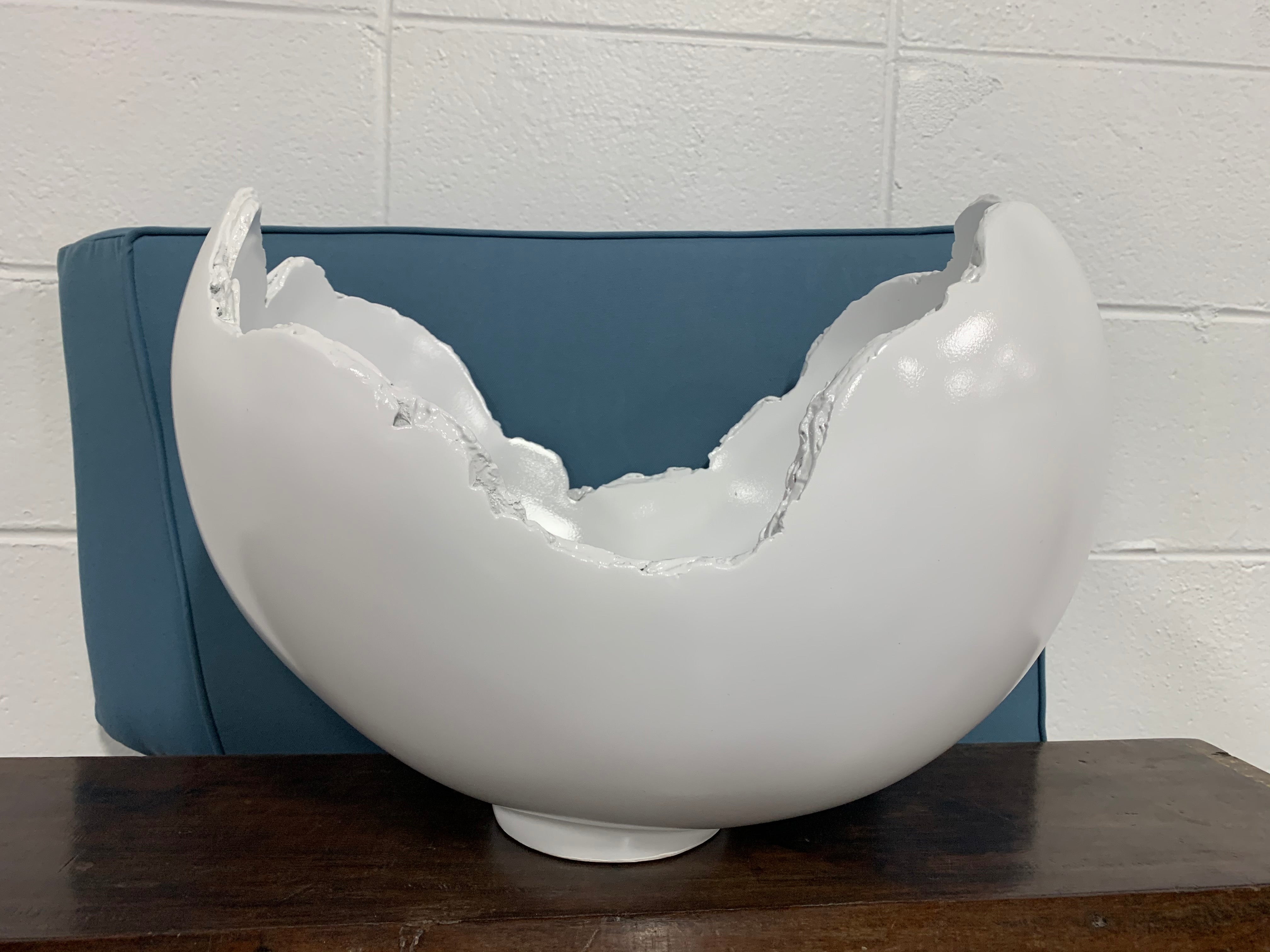 White Burled Decorative Bowl #HA203