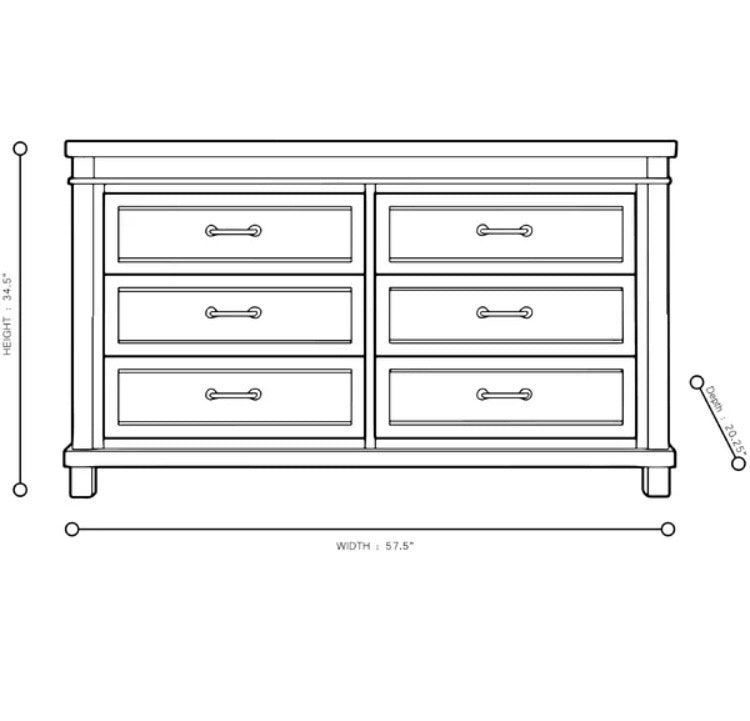 Baby Appleseed Rowan 6 Drawer Double Dresser