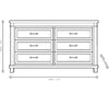 Baby Appleseed Rowan 6 Drawer Double Dresser