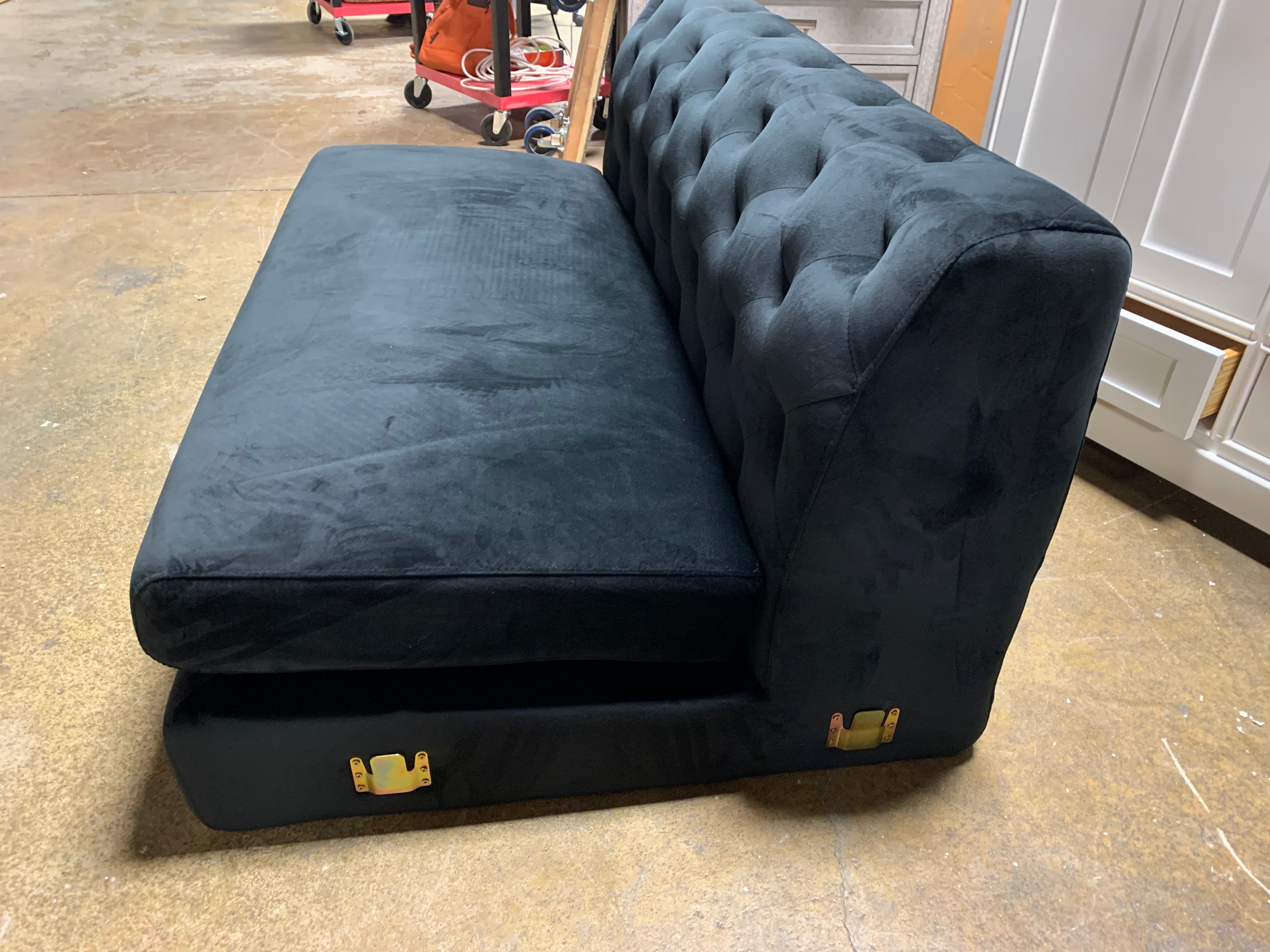 Black Velvet Tufted Piece *As Is*