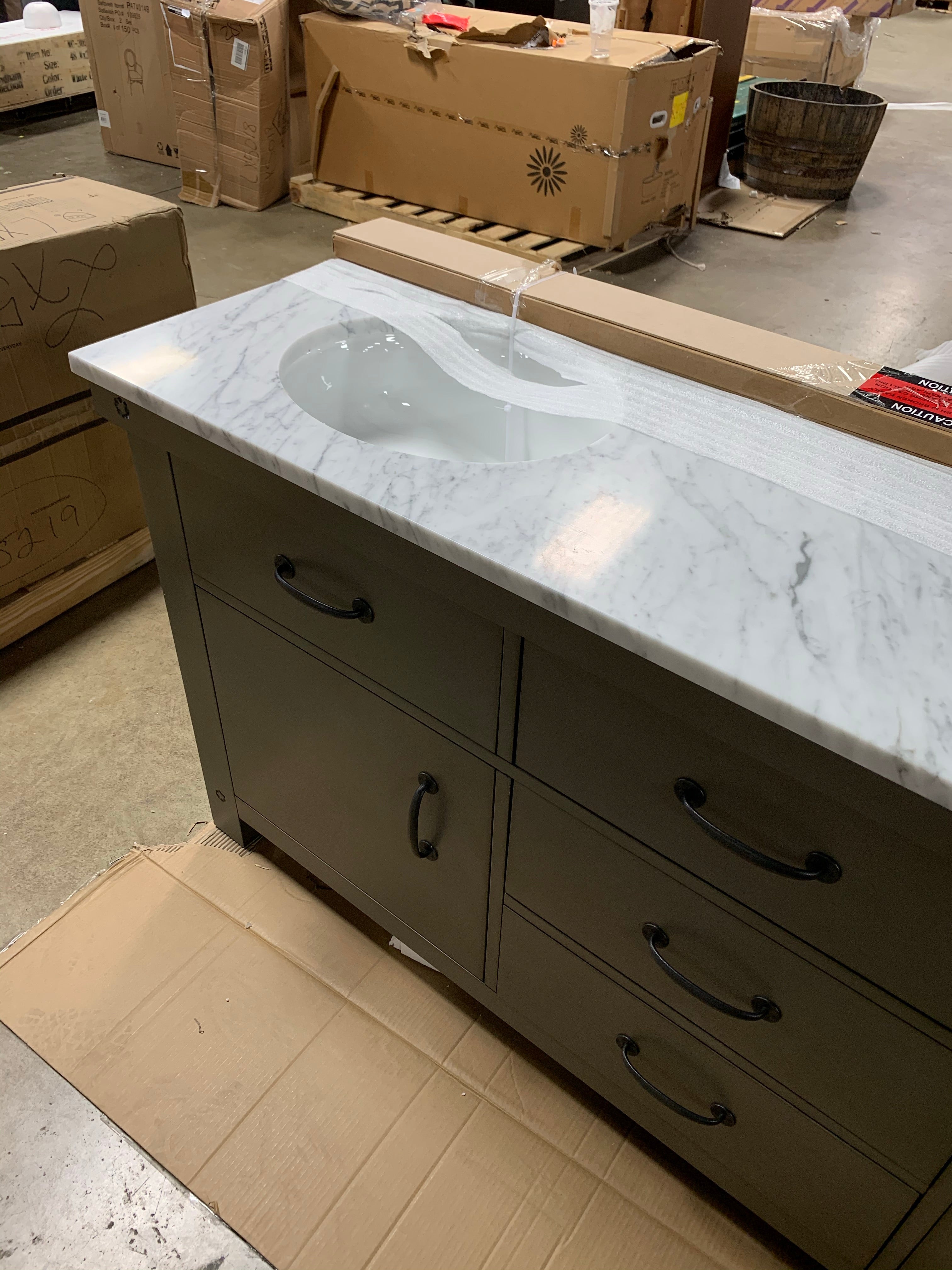 Aberdeen Grizzle Gray 72" Double Sink Bathroom Vanity
