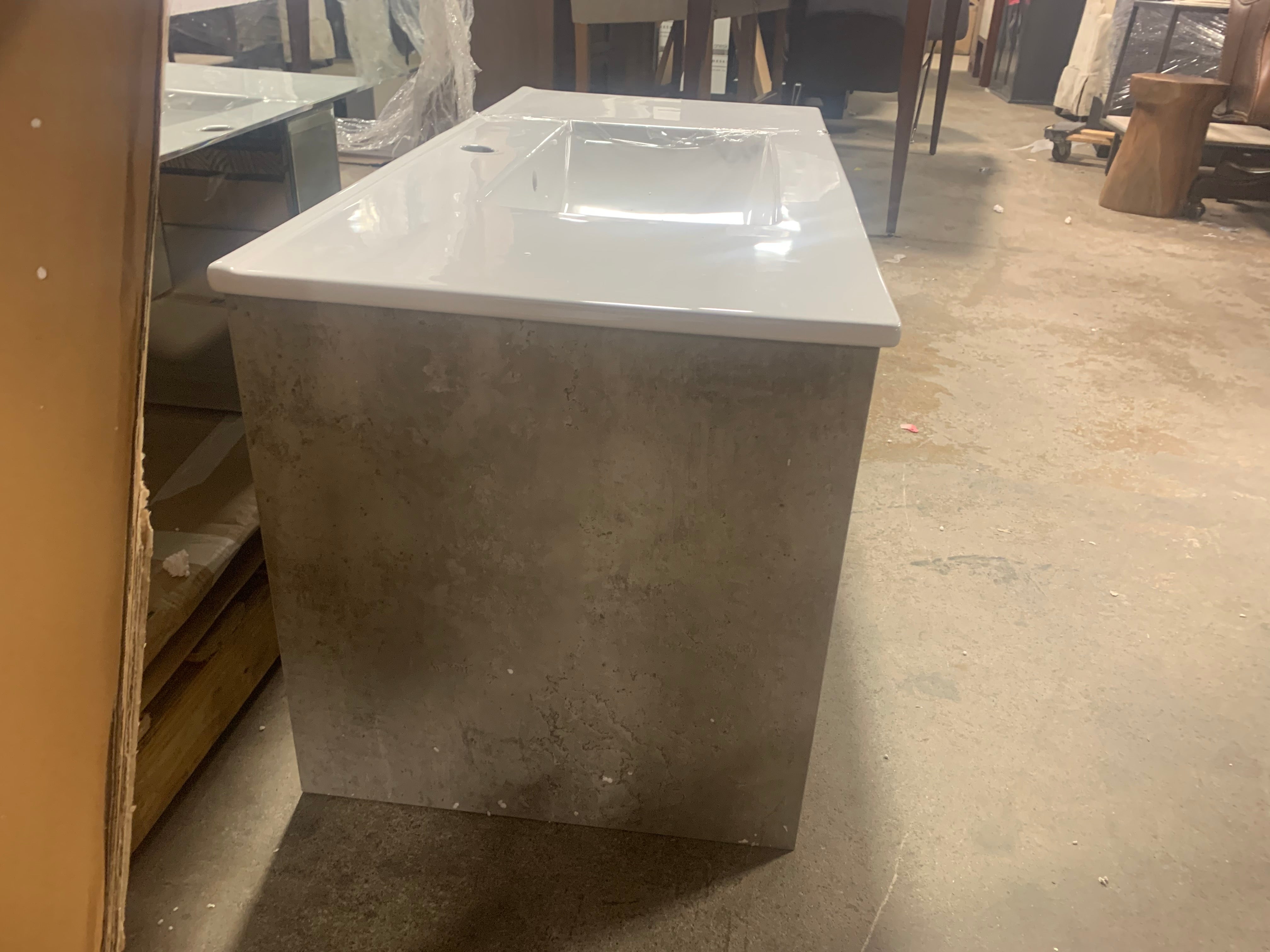 40 Inch Single Bathroom Floating Vanity In Concrete Grey
