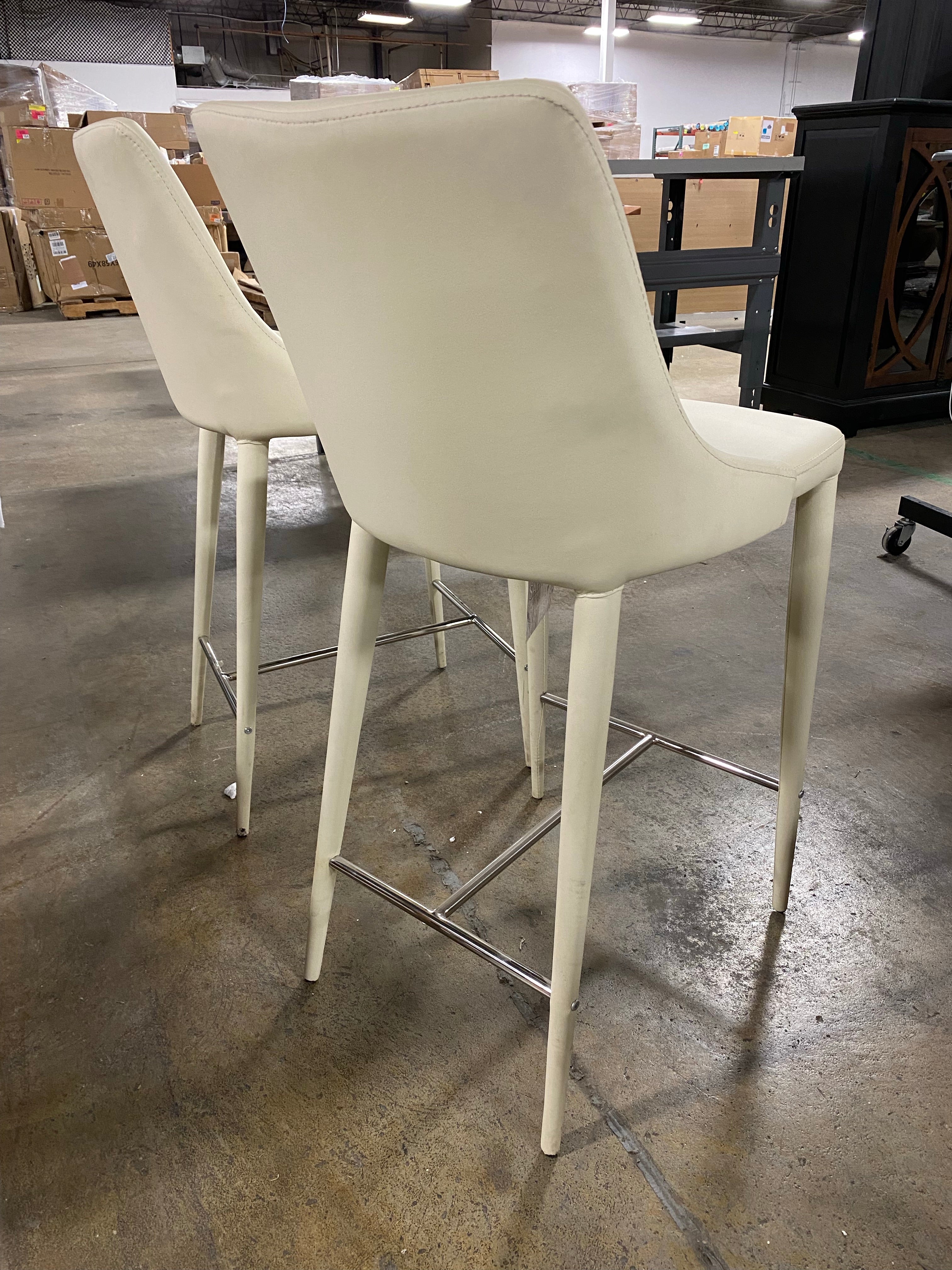 (AS IS) Summerset 26" Buttercream Counter Stool (Set of 2)