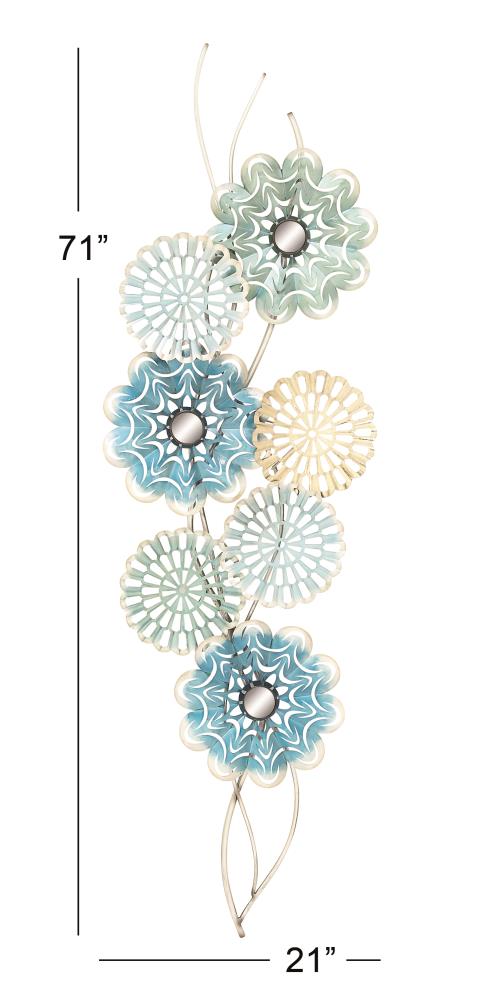 71” H x 21” W Botanical Metal Wall Panel K7449