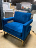 Cromwell Velvet Armchair, Navy