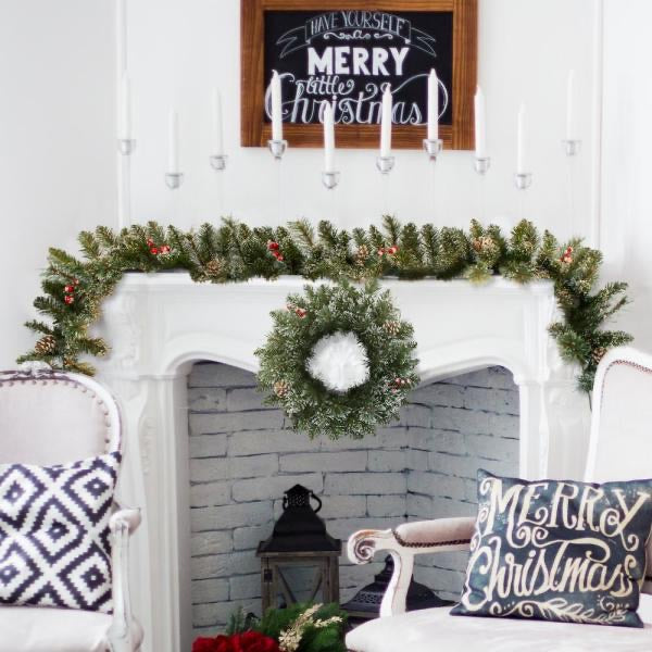 6' Snow Cashmere Mix Pine Garland (#K5726)