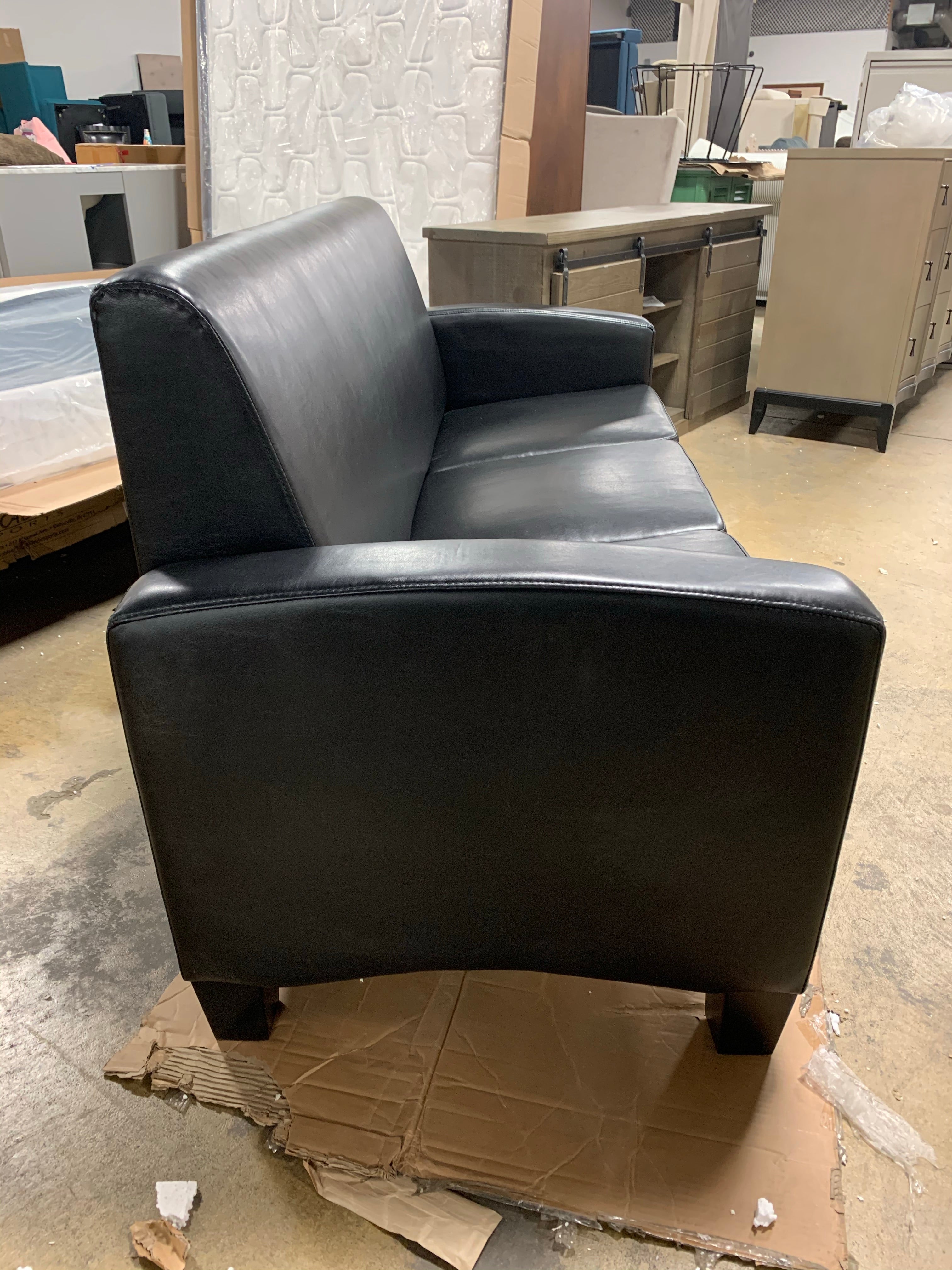 Essentials by OFM 70.25"W Traditional Reception Sofa, Leather Upholstery