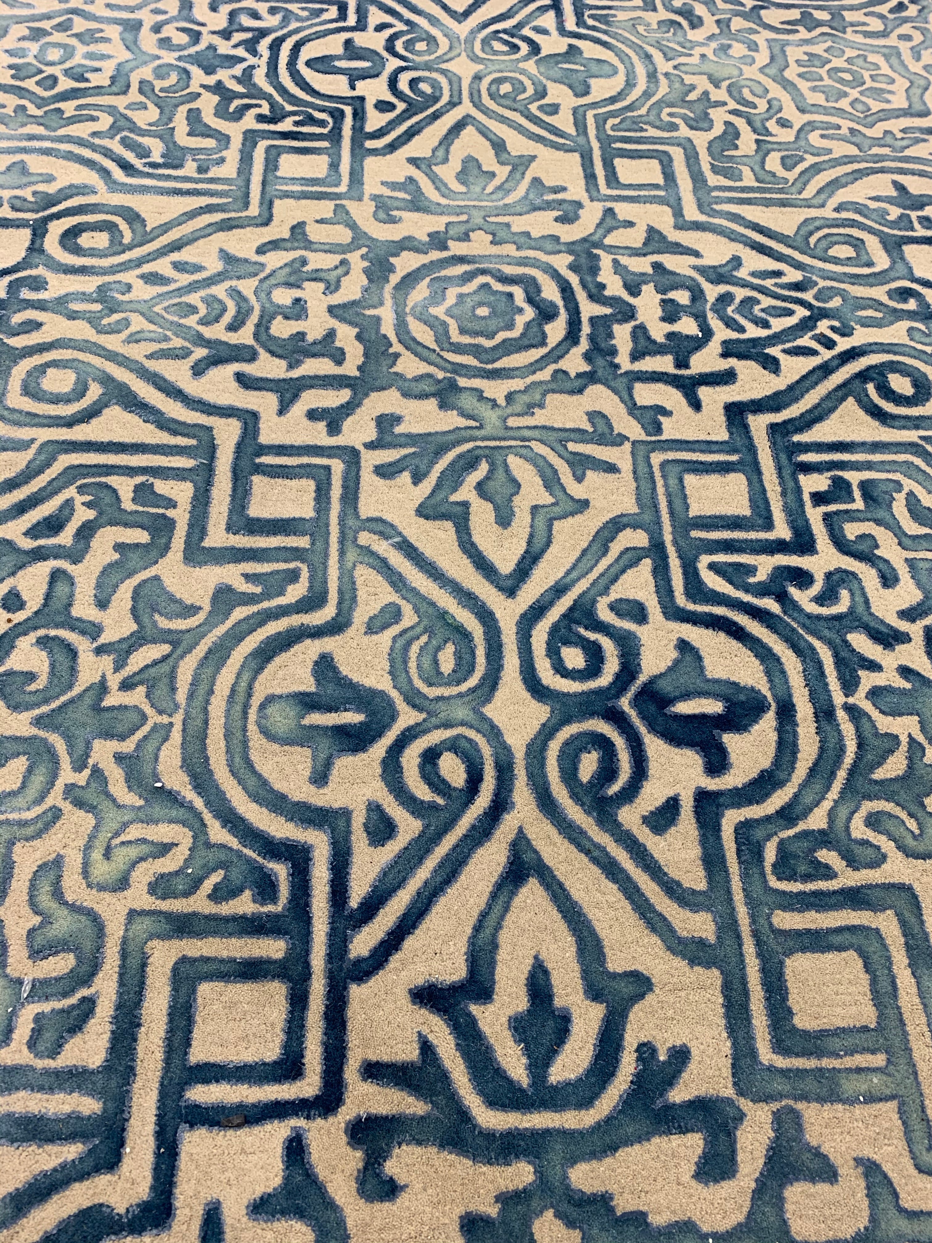 Ivory/Blue Area Rug, 11’x13’ (#36R)