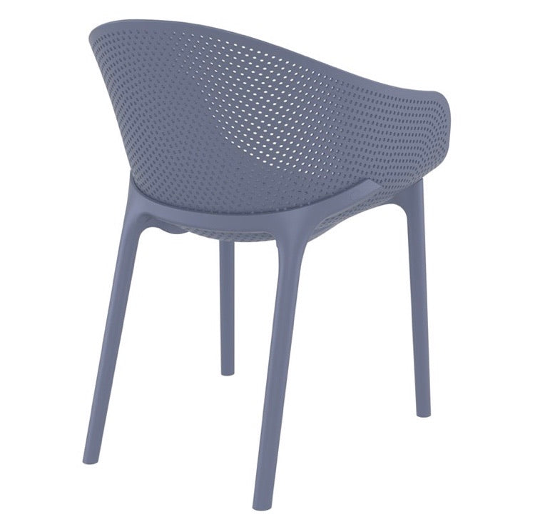 (Set of 2) Compamia Sky Patio Dining Arm Chair in Dark Gray CG1648