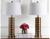 (Set of 2) Linus Brass Column Table Lamps, 28.5