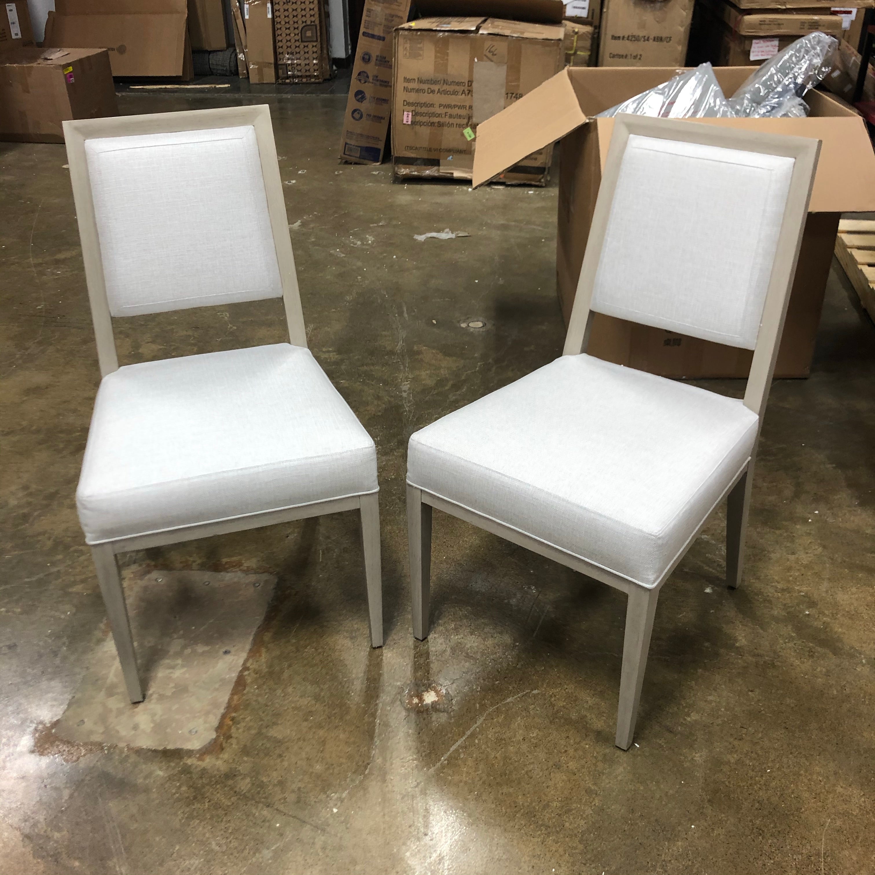 (Set of 3) Axiom Upholstered Side Chairs in Ivory