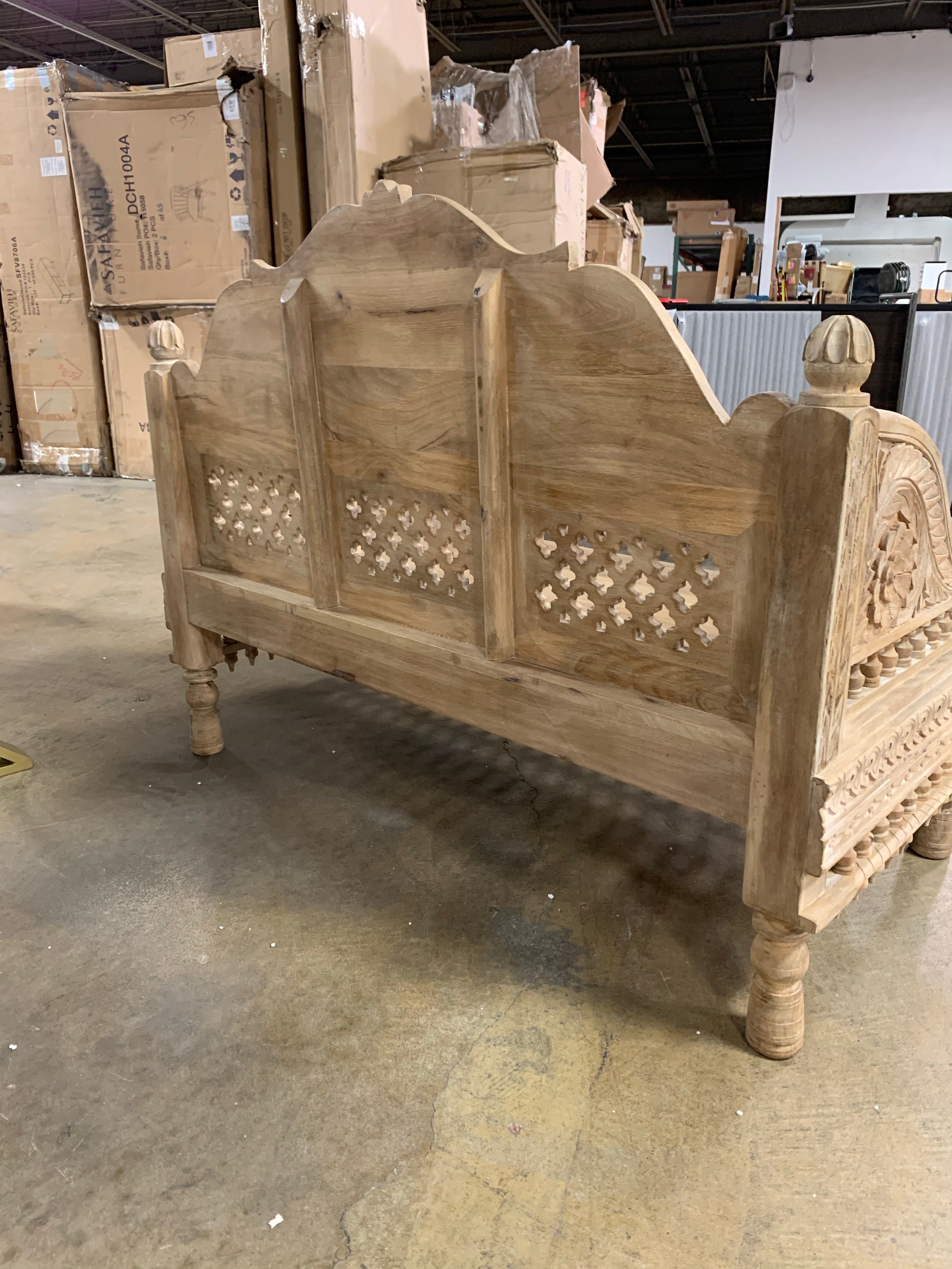 Beige Kangley Wood Bench