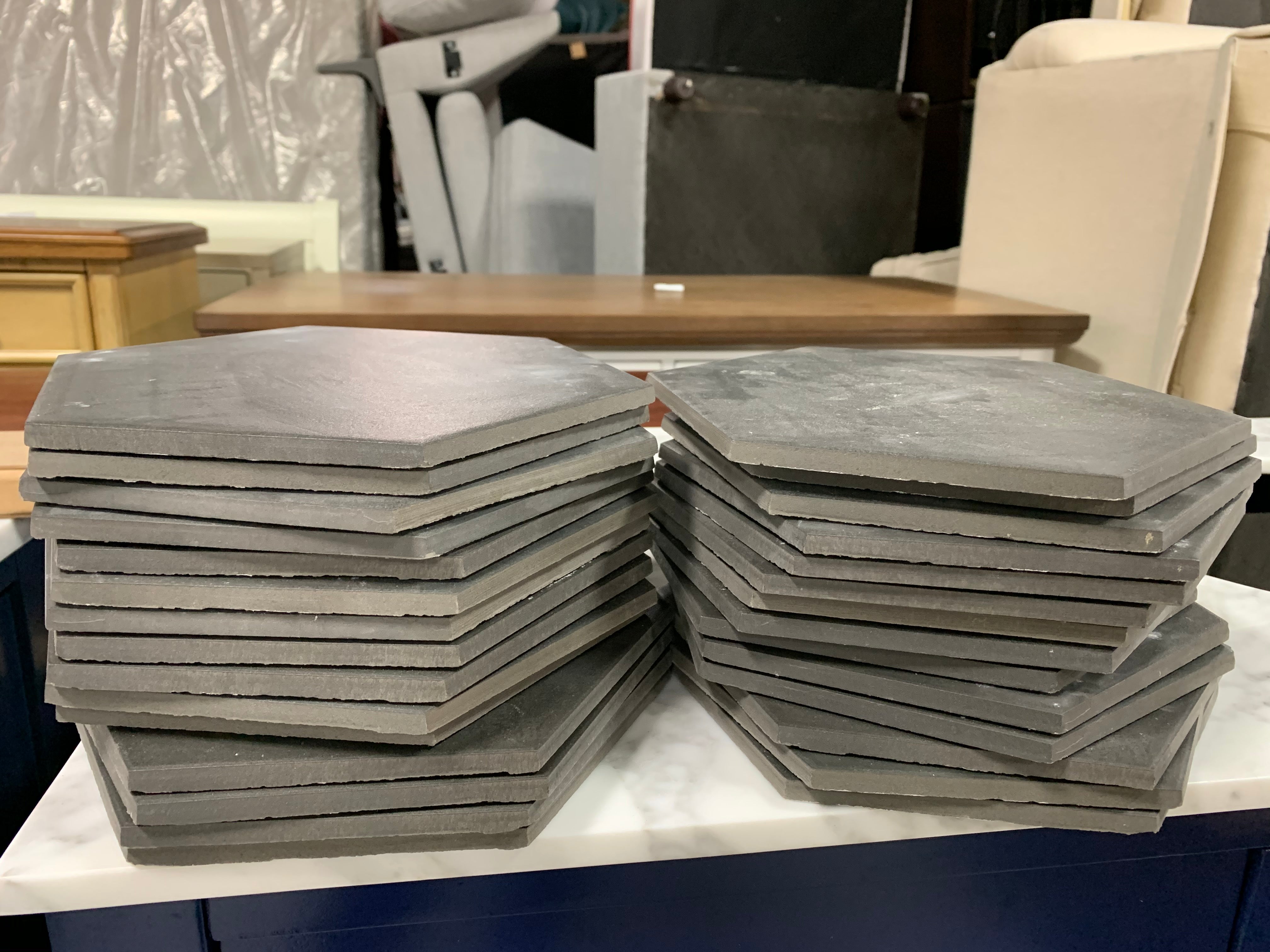 Gray Slate Hexagon Tiles