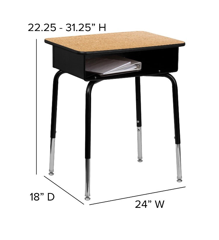 Wood Adjustable Height Open Front Desk CG1776