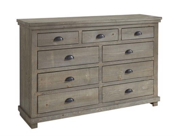 Willow 9-Drawer Weathered Gray Dresser