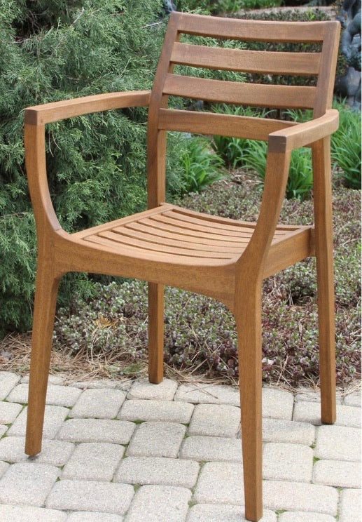 Danish Stackable Eucalyptus Outdoor Dining Chair (4Pack) CG1128 Salvage & Co Indy