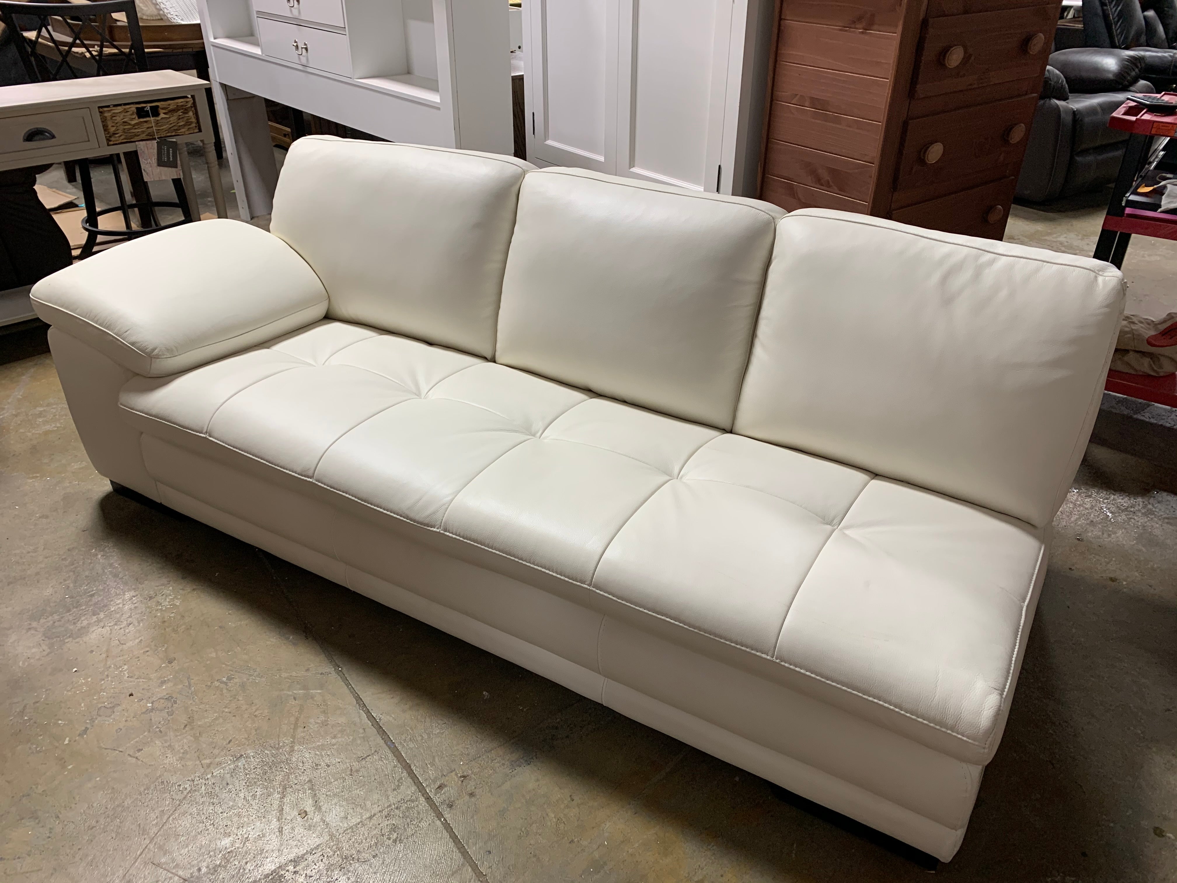 White Leather Chaise Lounge *As Is*