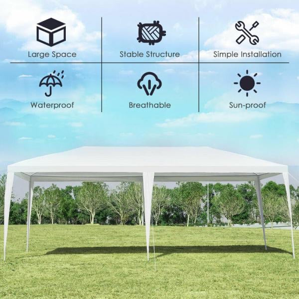 10' x 20' Steel Pop-Up Canopy, White (#K5603)