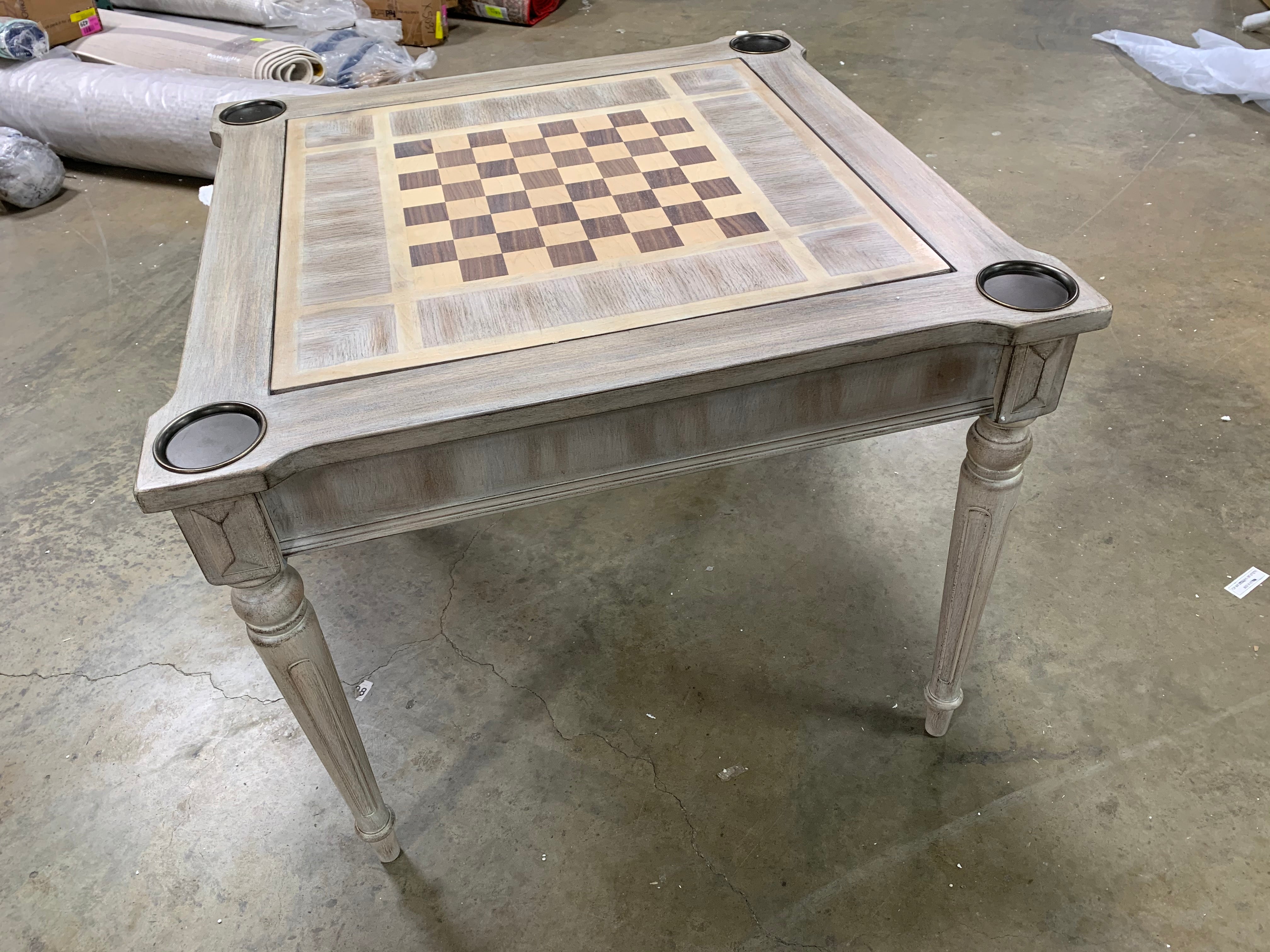 36" Mcnally Chess & Backgammon Table, Driftwood