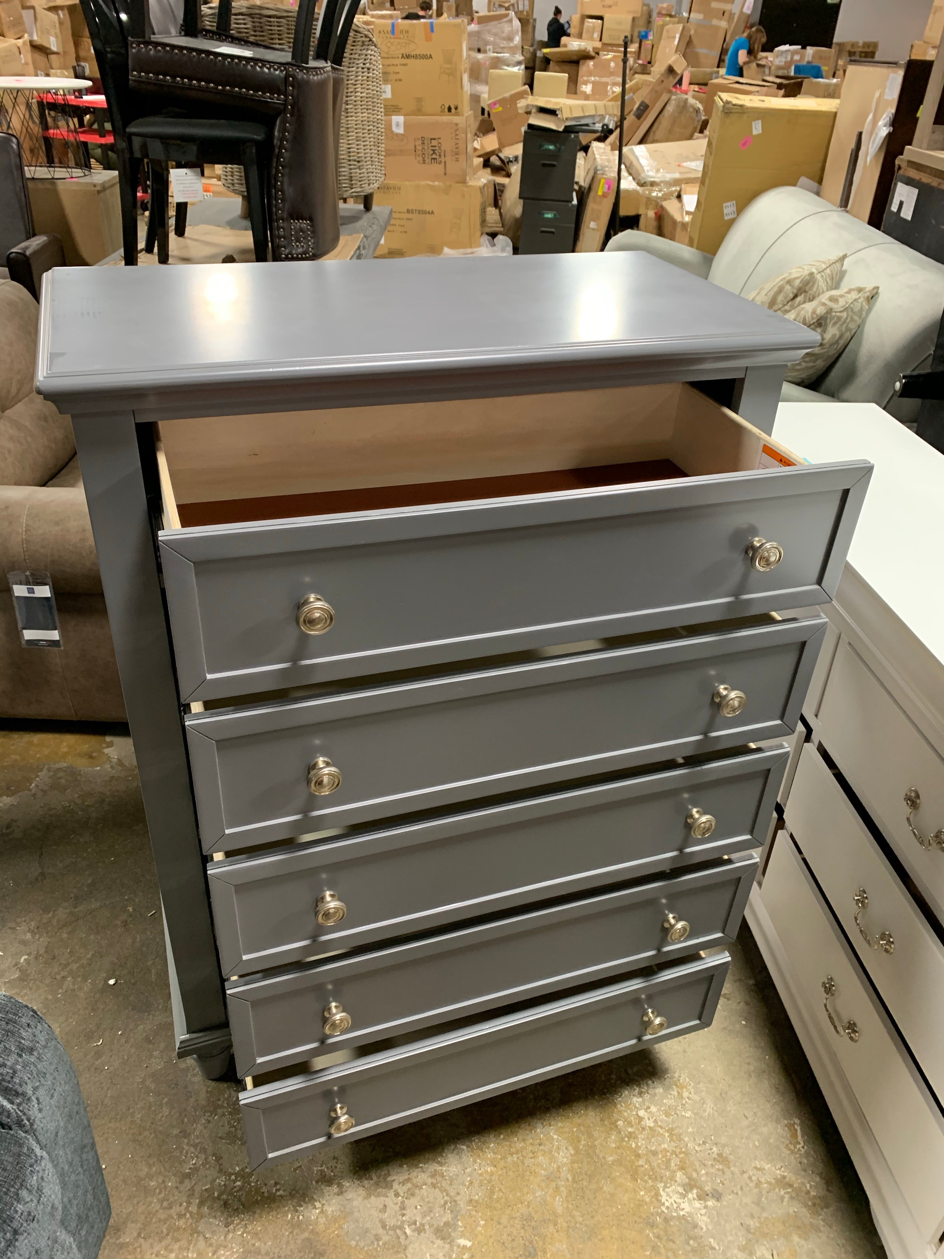 Frost Gray Ballinger 5 Drawer Chest