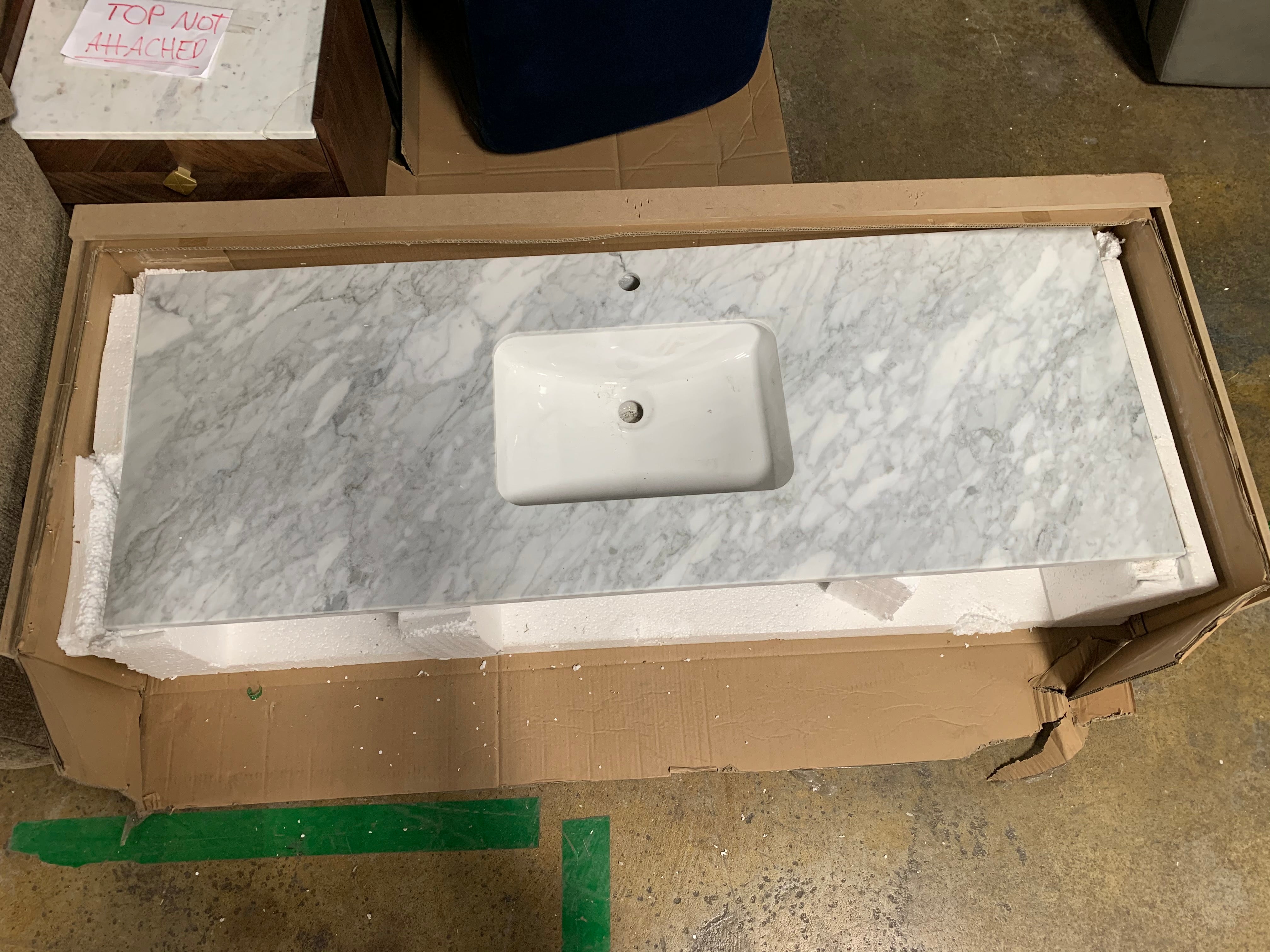 60" Single Bathroom Vanity Marble Countertop