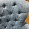 Blue Button Tufted Accent Chair with Nailhead