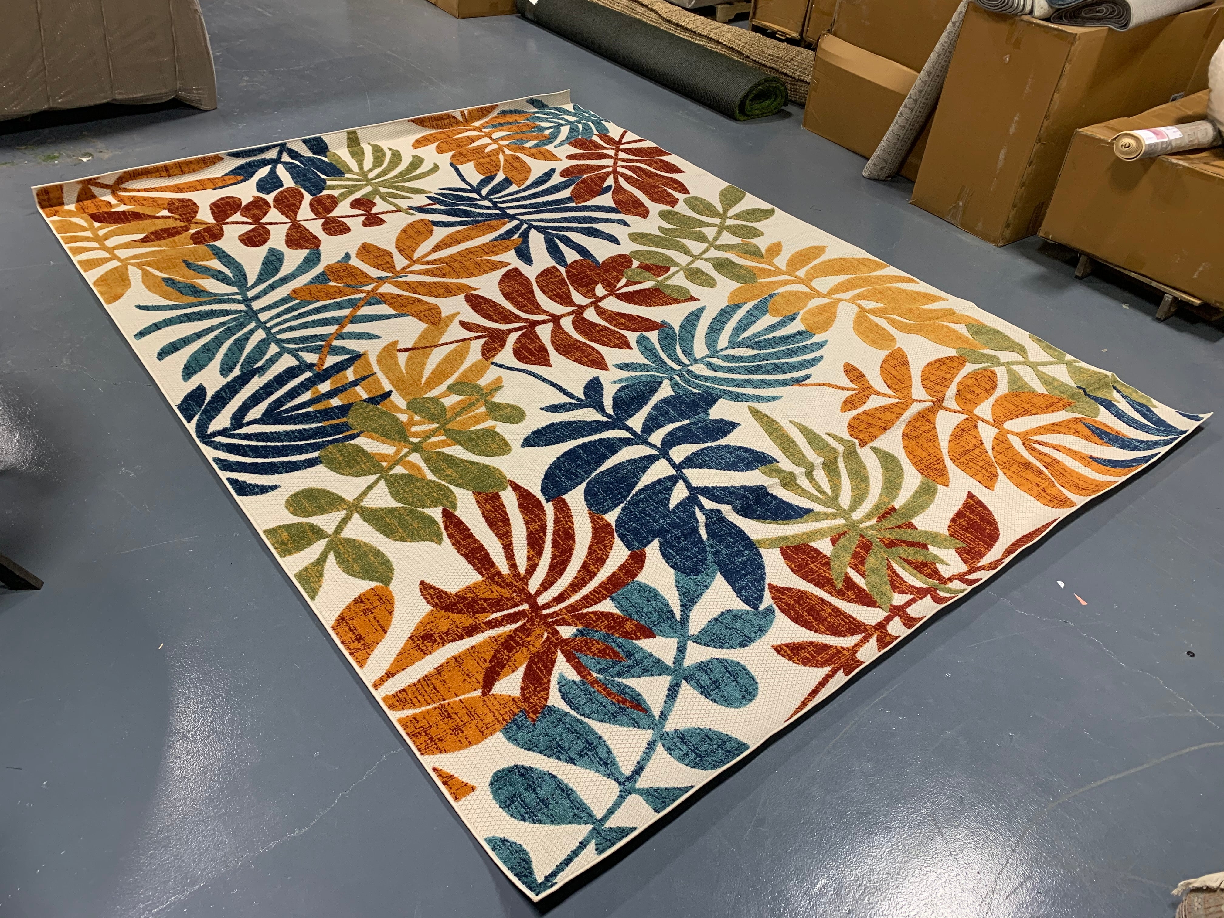 Cabana Power Loomed Cream/Red 9' x 12' Area Rug #142R