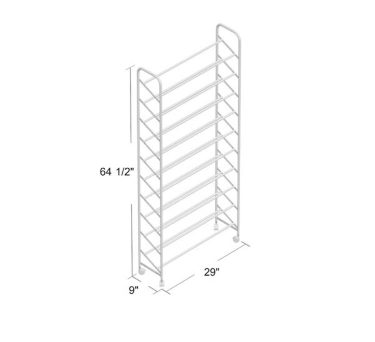 Shiny Chrome Riddleville 50 Pair Shoe Rack CG1334