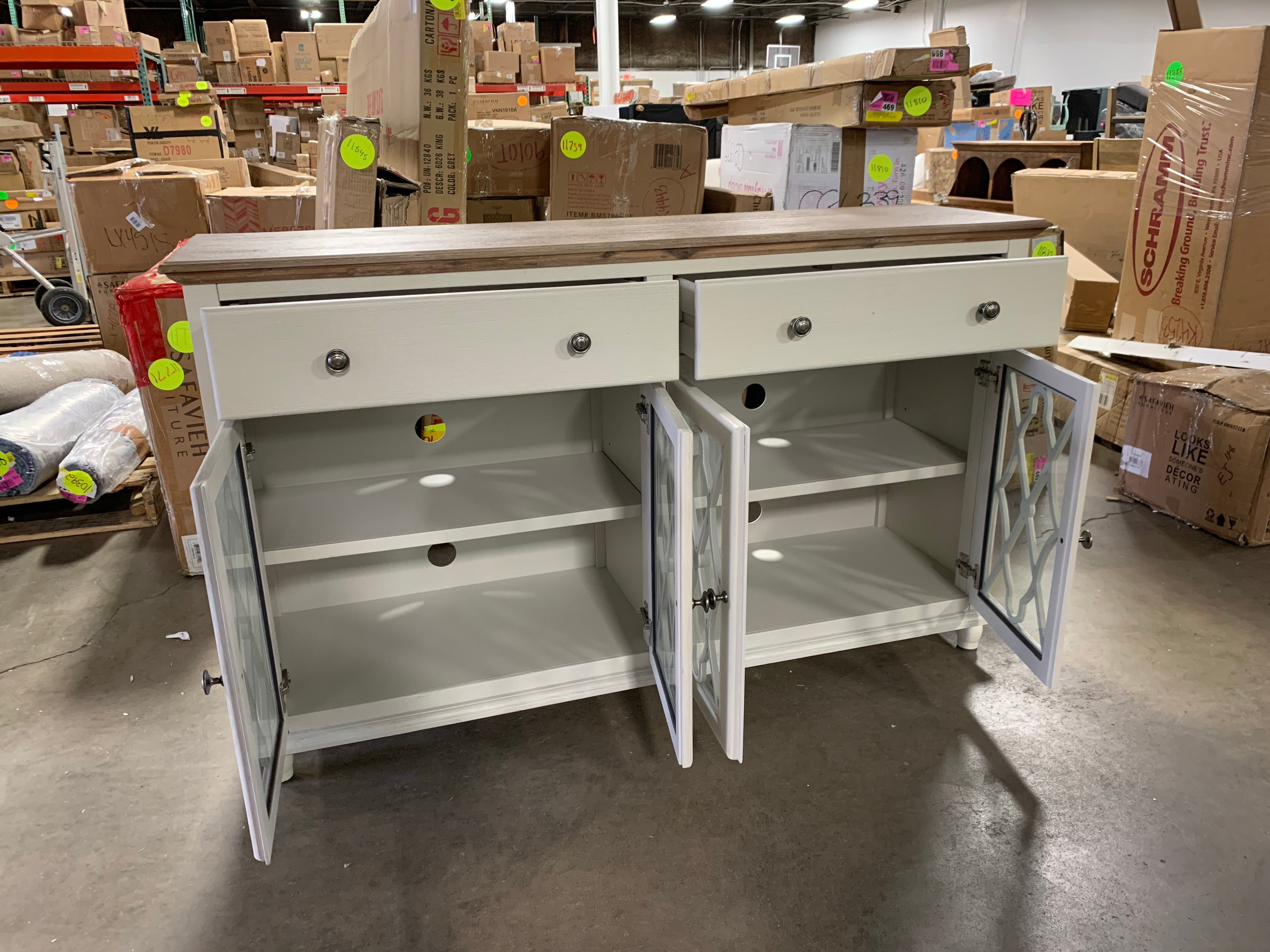 Aurora Hills White Bisque 4 Door Accent Chest