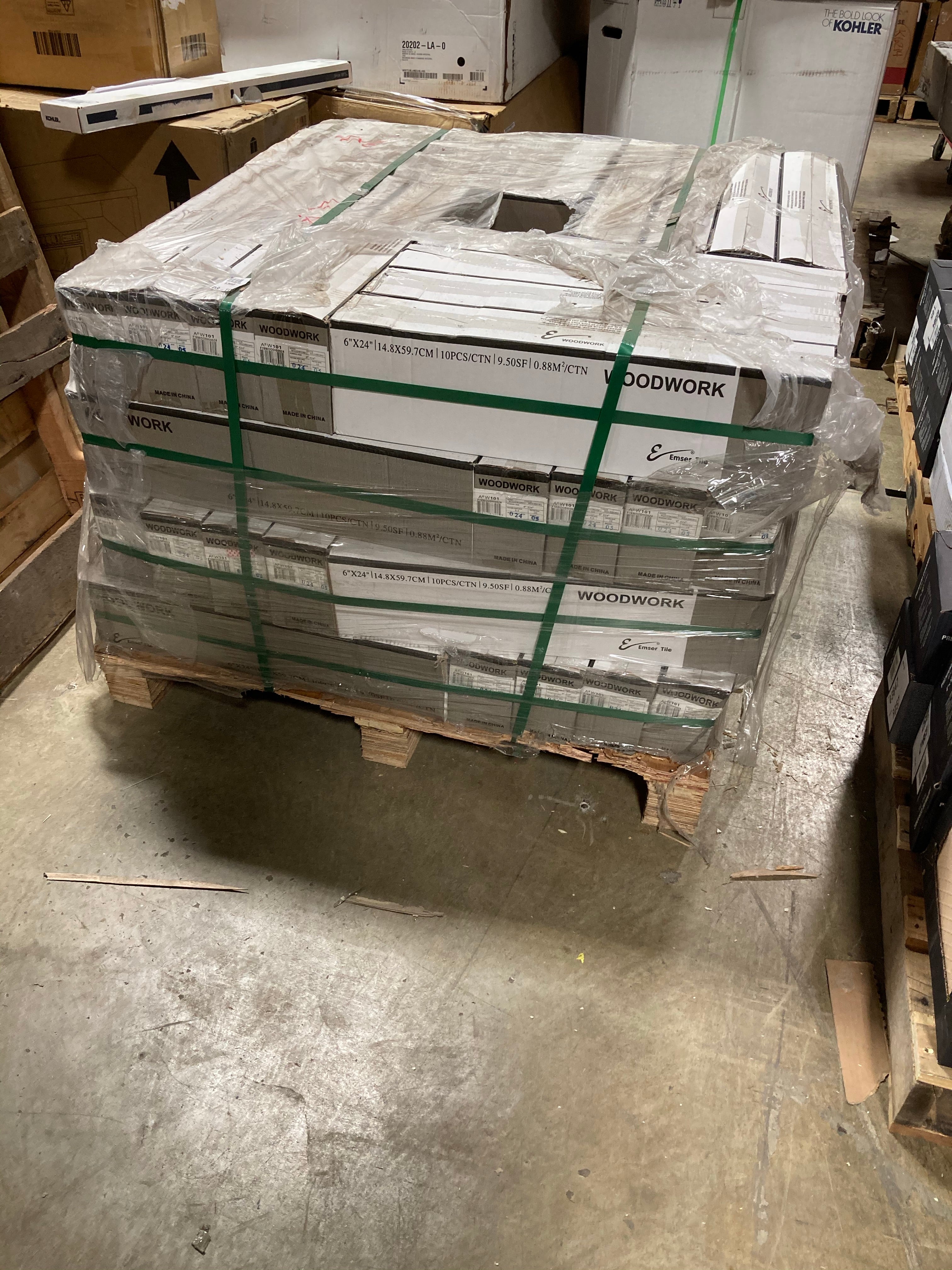 64 Boxes - Woodwork 6" x 24" Porcelain Wood Look Wall & Floor Tile, Hillsboro - 608 Square Feet (#K6524)