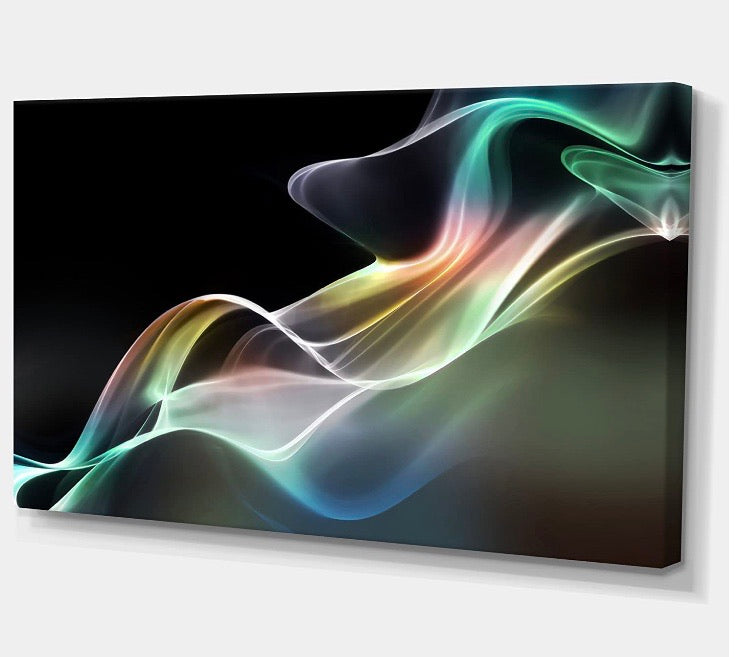 16" x 32" 'Abstract Smoke Reflection' Graphic Art on Wrapped Canvas CG1789