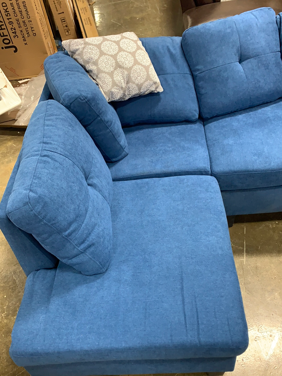 Azzedine 98" Chenille Left Hand Facing Sofa and Chaise