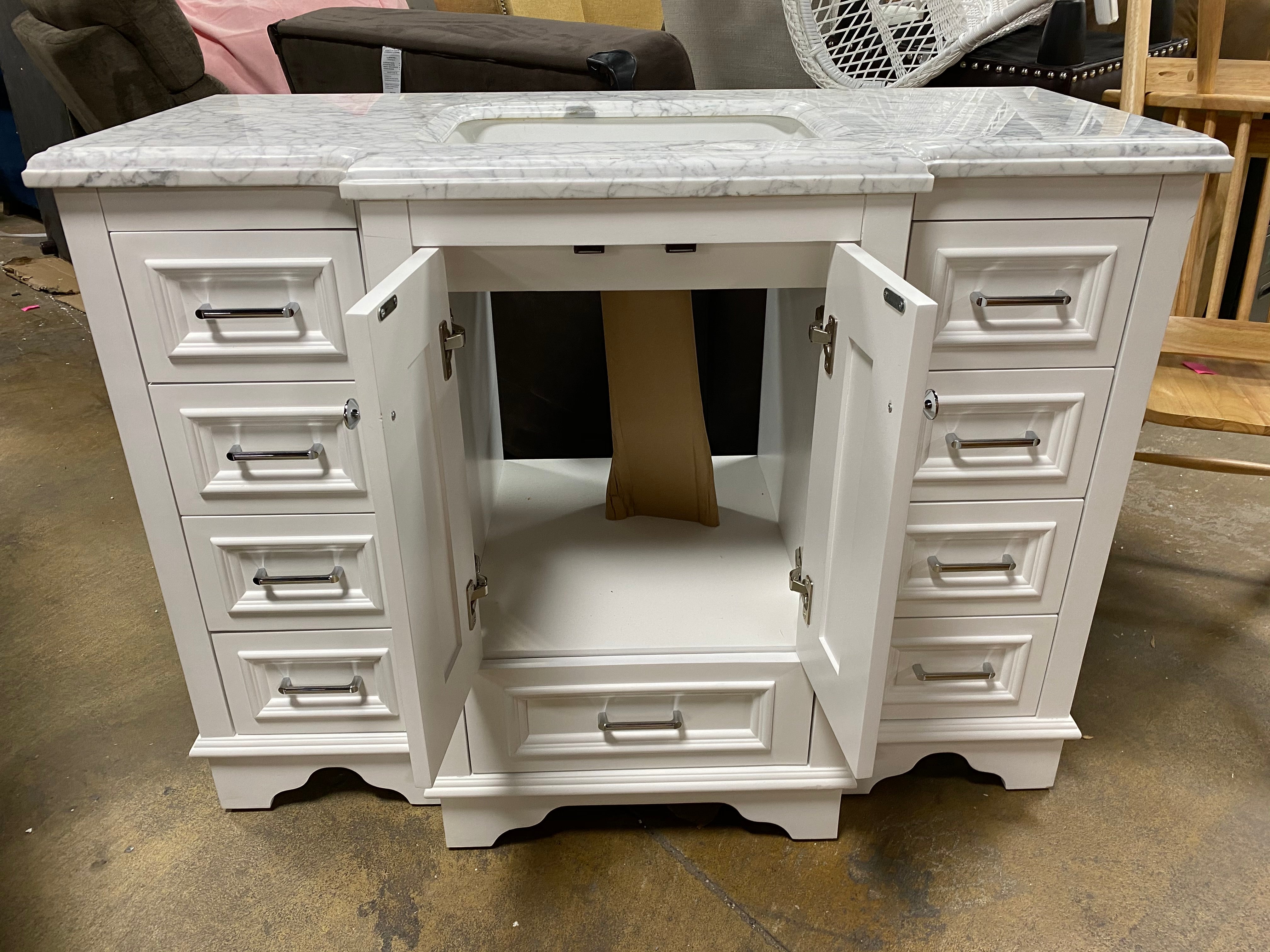 White 48" Single Sink Bathroom Vanity