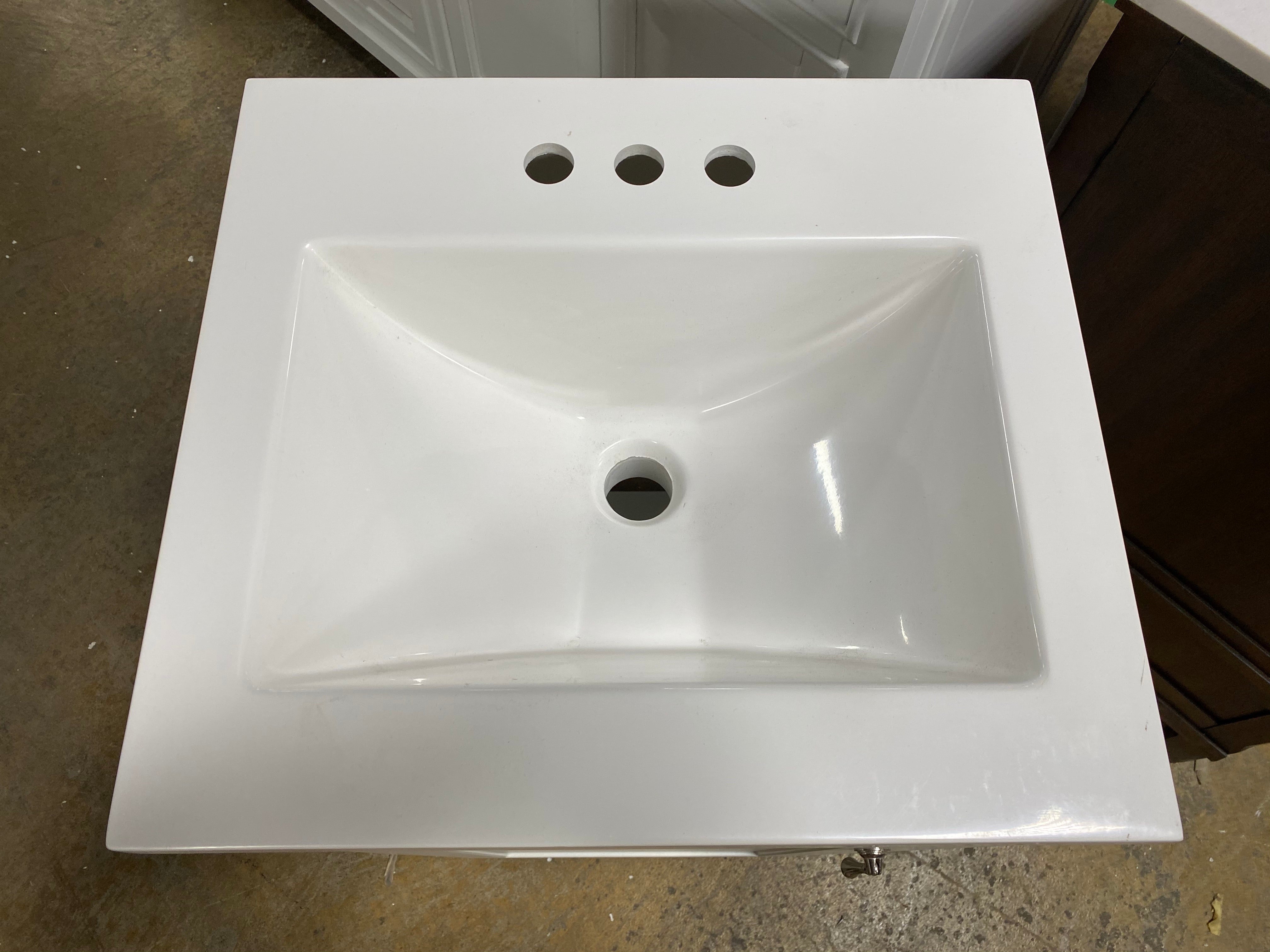 White 18" Single Sink Vanity