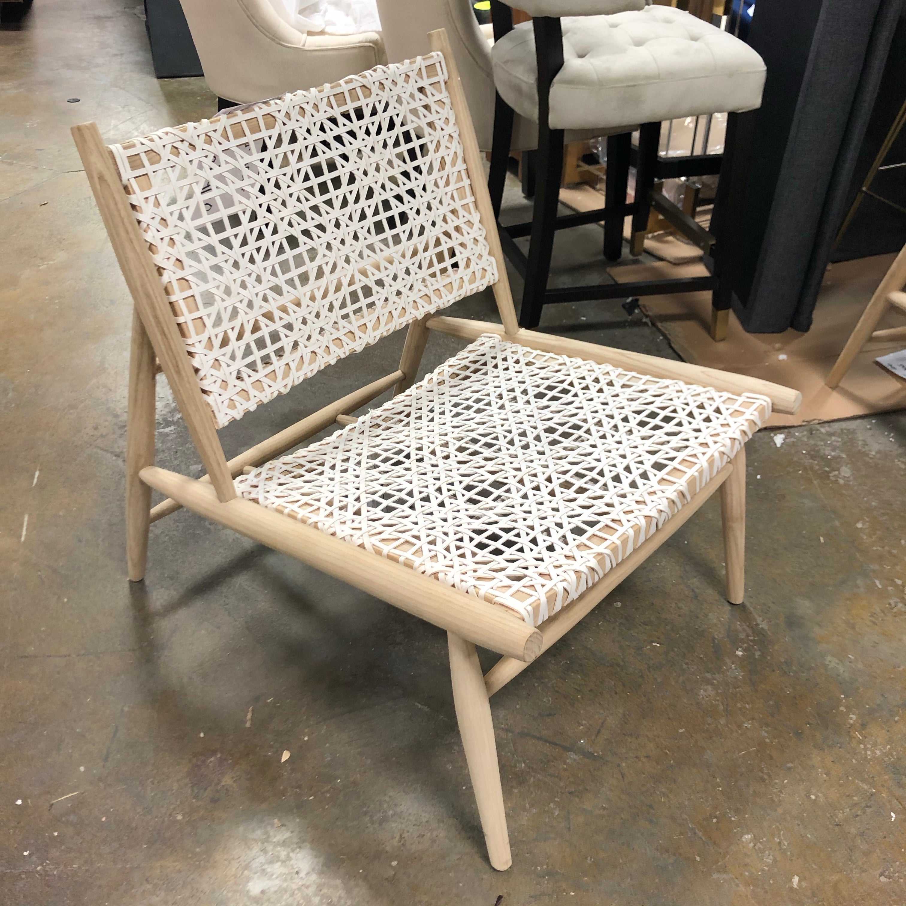 Bandelier Leather Weave Accent Chair