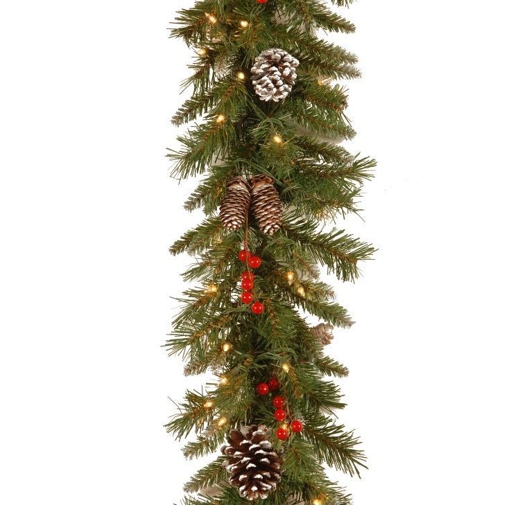 9' Frosted Berry Pre-Lit Garland with 100 Lights CG1885
