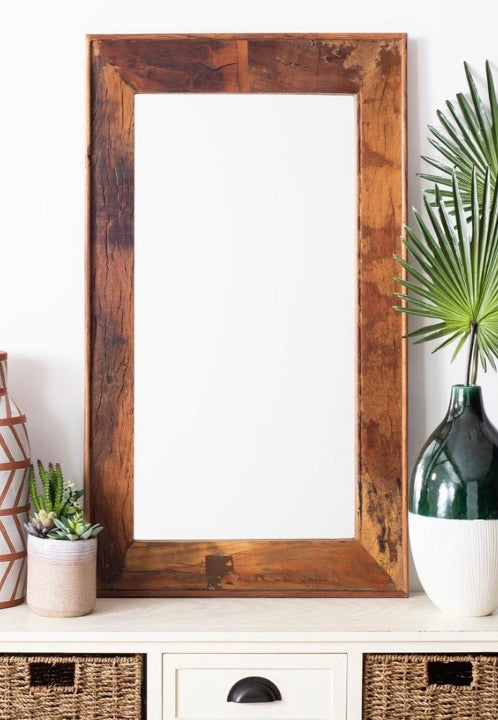 36x23.5" Medium Rectangle Walnut Novelty Mirror CG1173