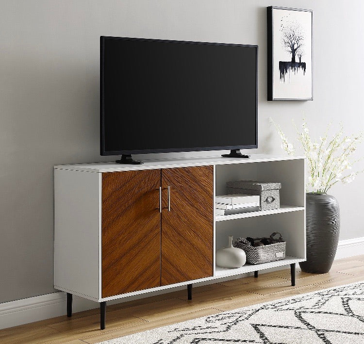 58" Bookmatch Asymmetrical Console CG301